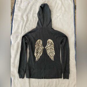 Gray Hoodie with Angel Wing Design Victoria Secret